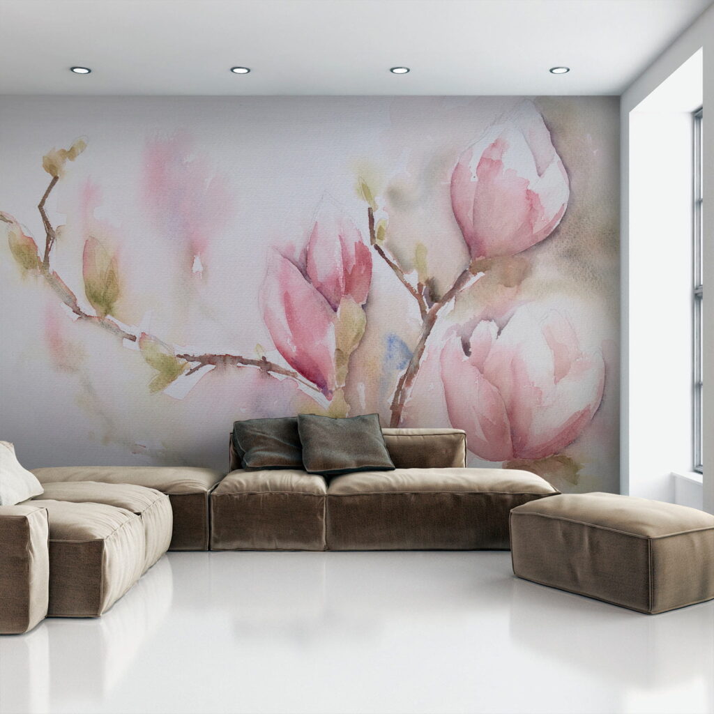 Pink magnolia in watercolour — interior 9