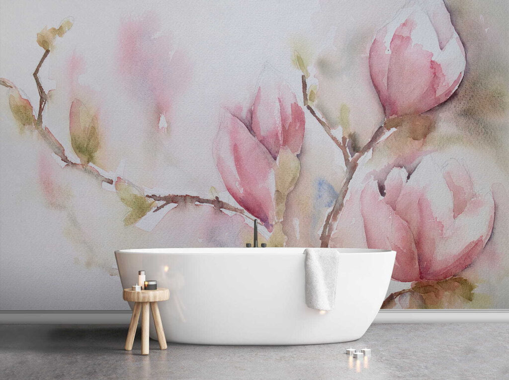 Pink magnolia in watercolour — interior 10