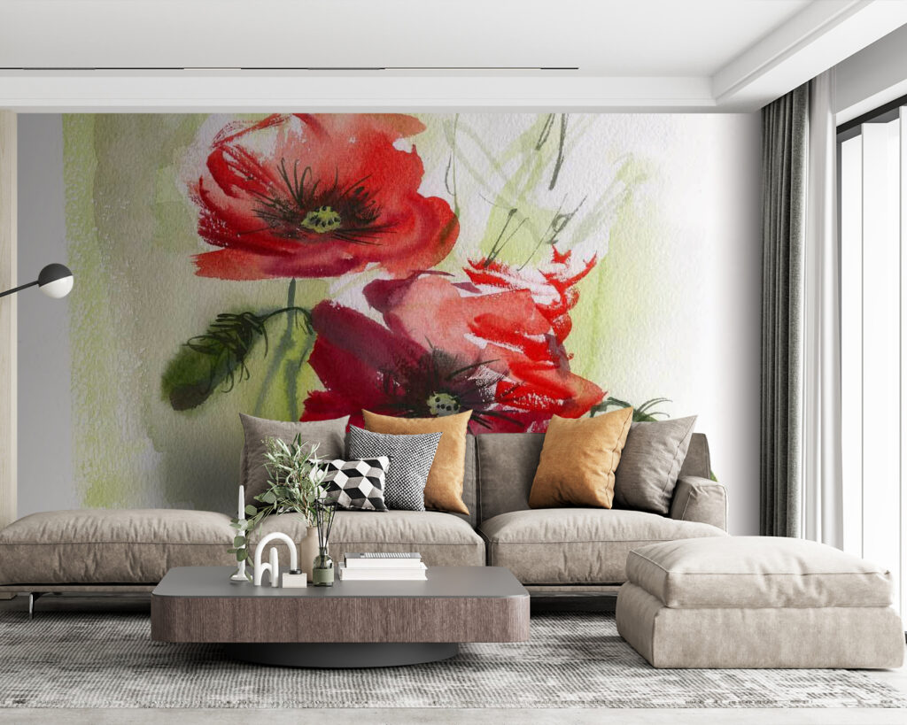 Two poppies in brushstrokes — interior 3