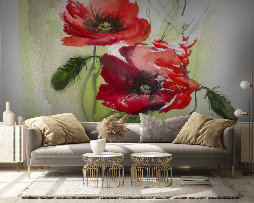 Two poppies in brushstrokes — interior 4
