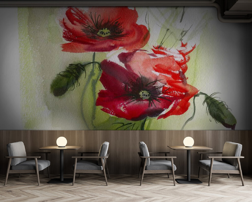 Two poppies in brushstrokes — interior 5