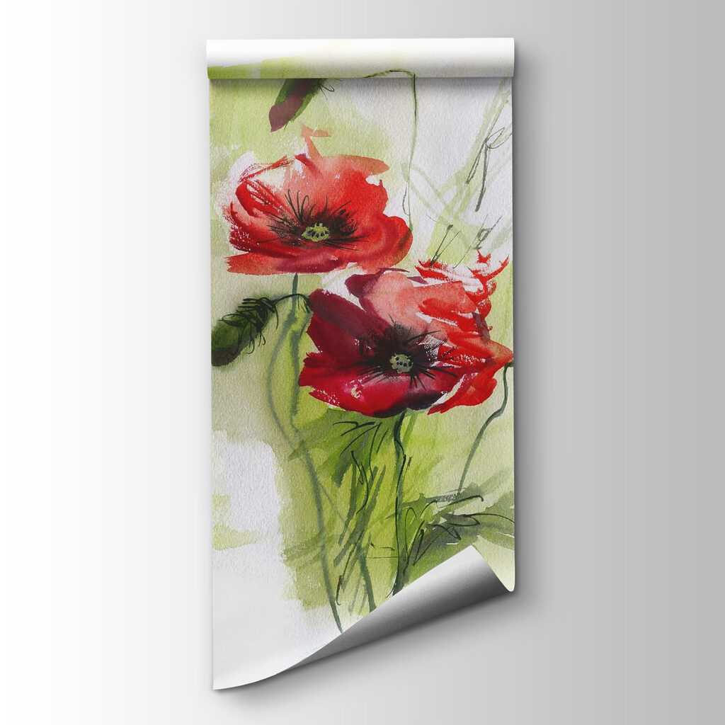 Two poppies in brushstrokes — product view