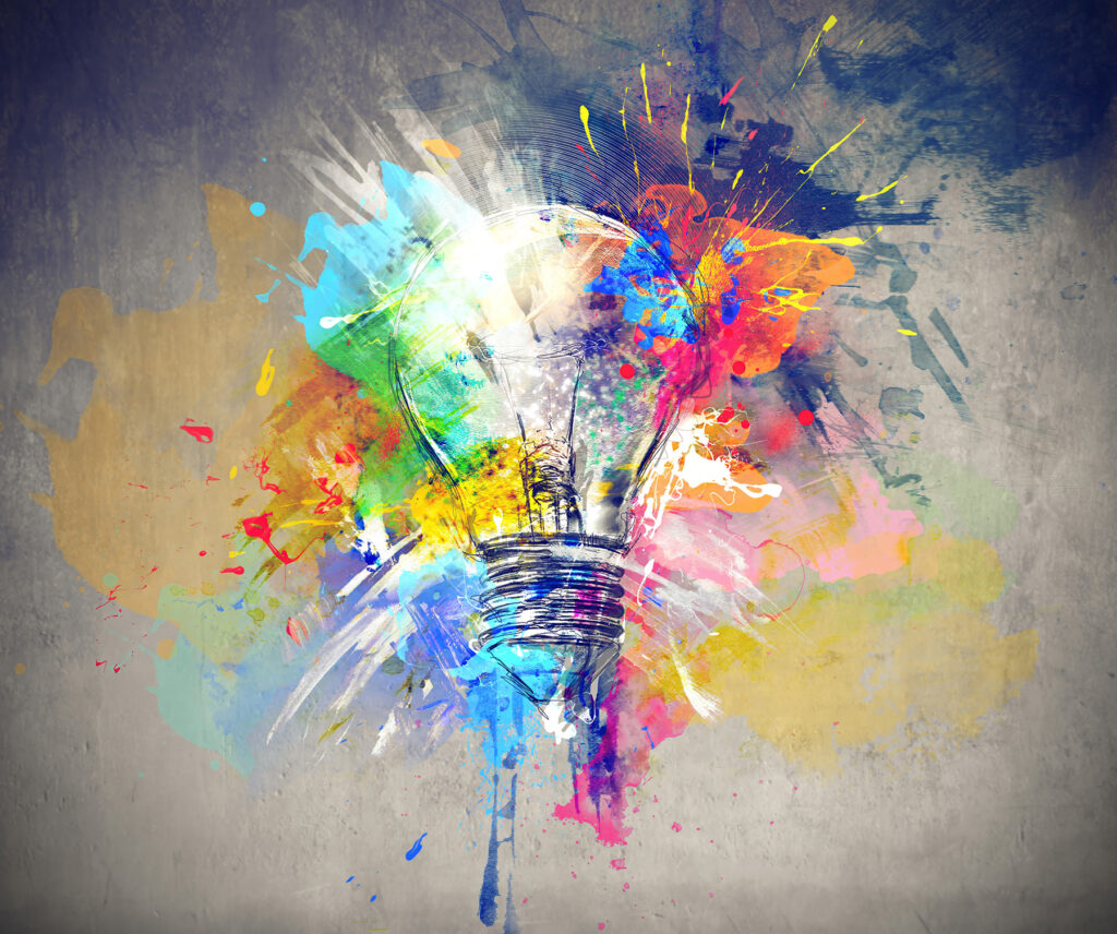 Light bulb in paint — full design