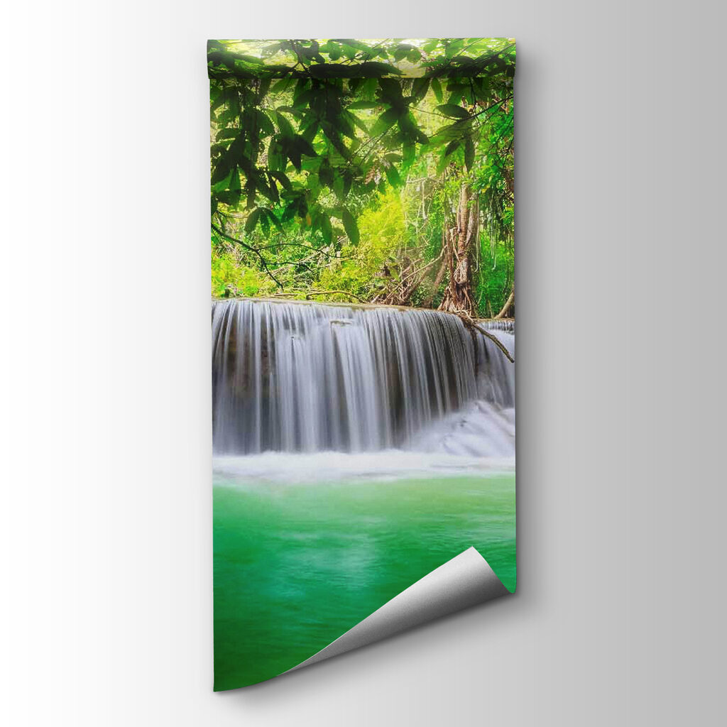 Forest waterfall, turquoise pool — product view