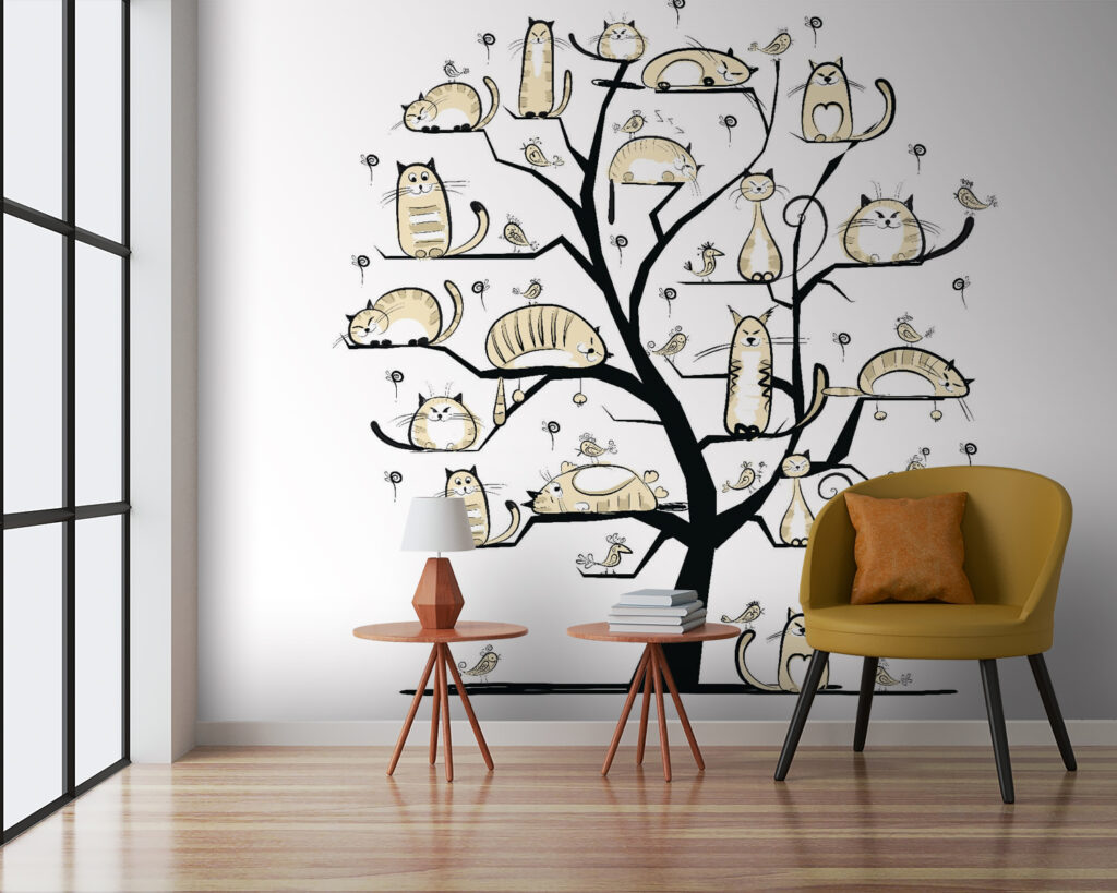 Cat Family Tree in an interior