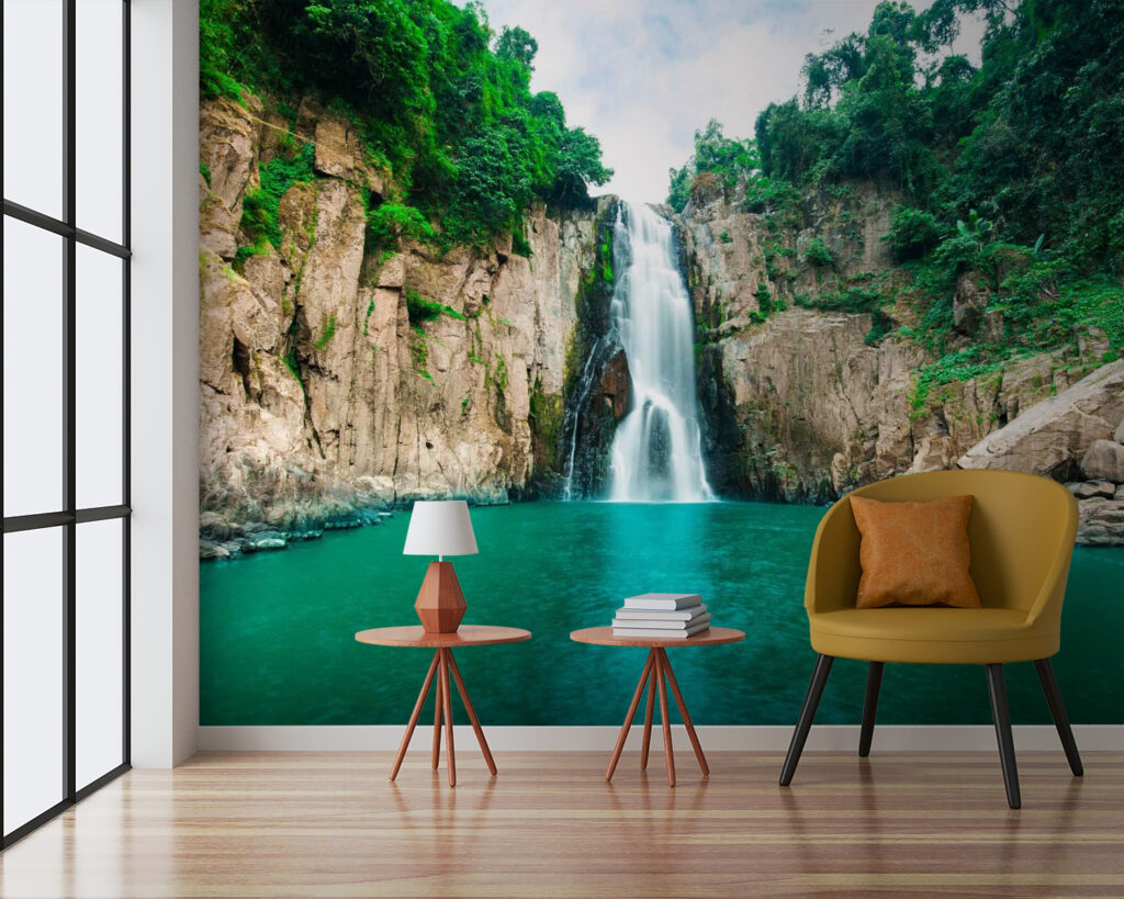 Waterfall in rocky gorge — interior 3