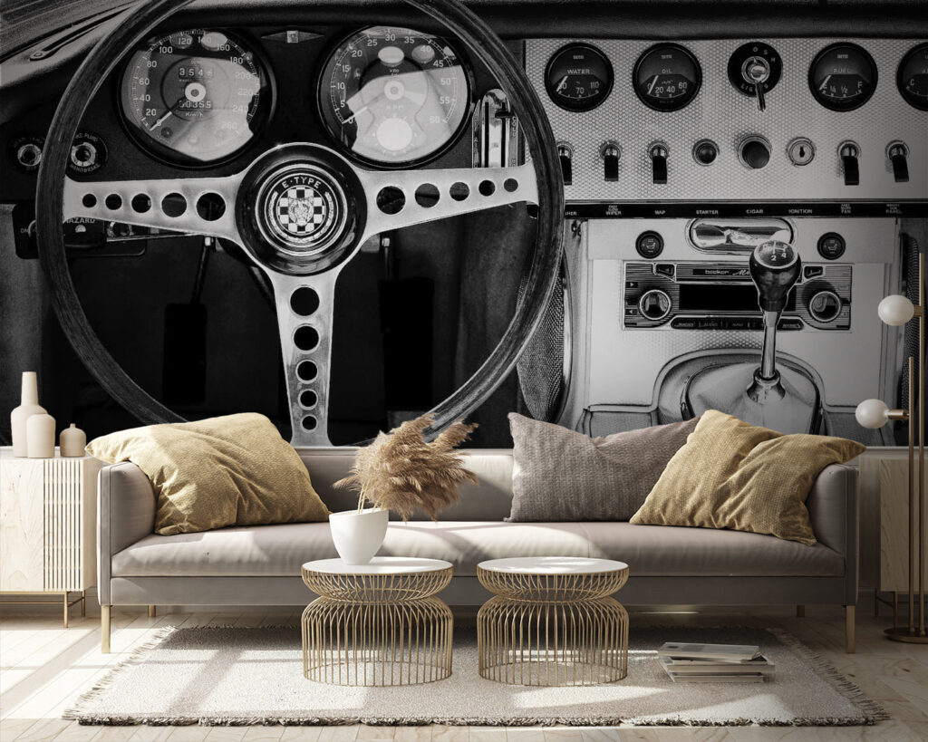 Black and white dashboard — interior 2