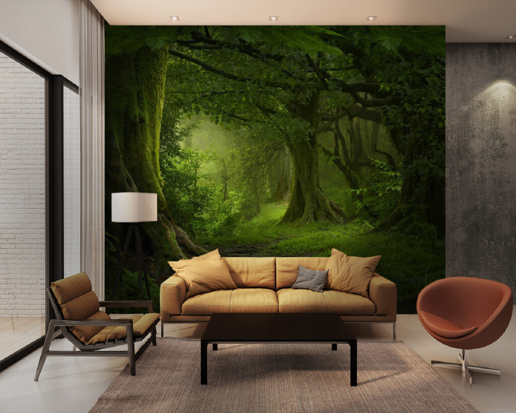Green forest with roots — interior 1