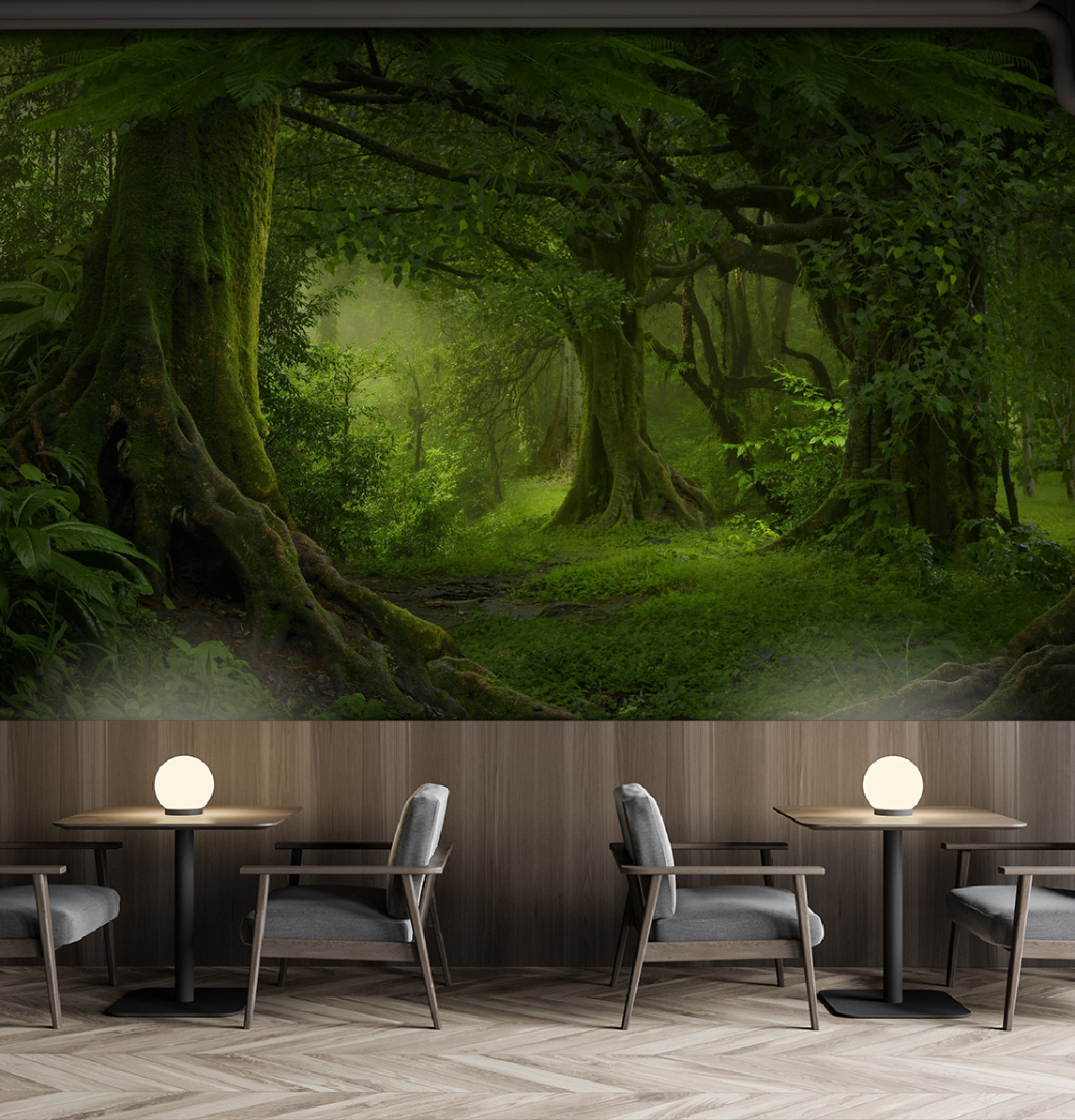 Green forest with roots — interior 4