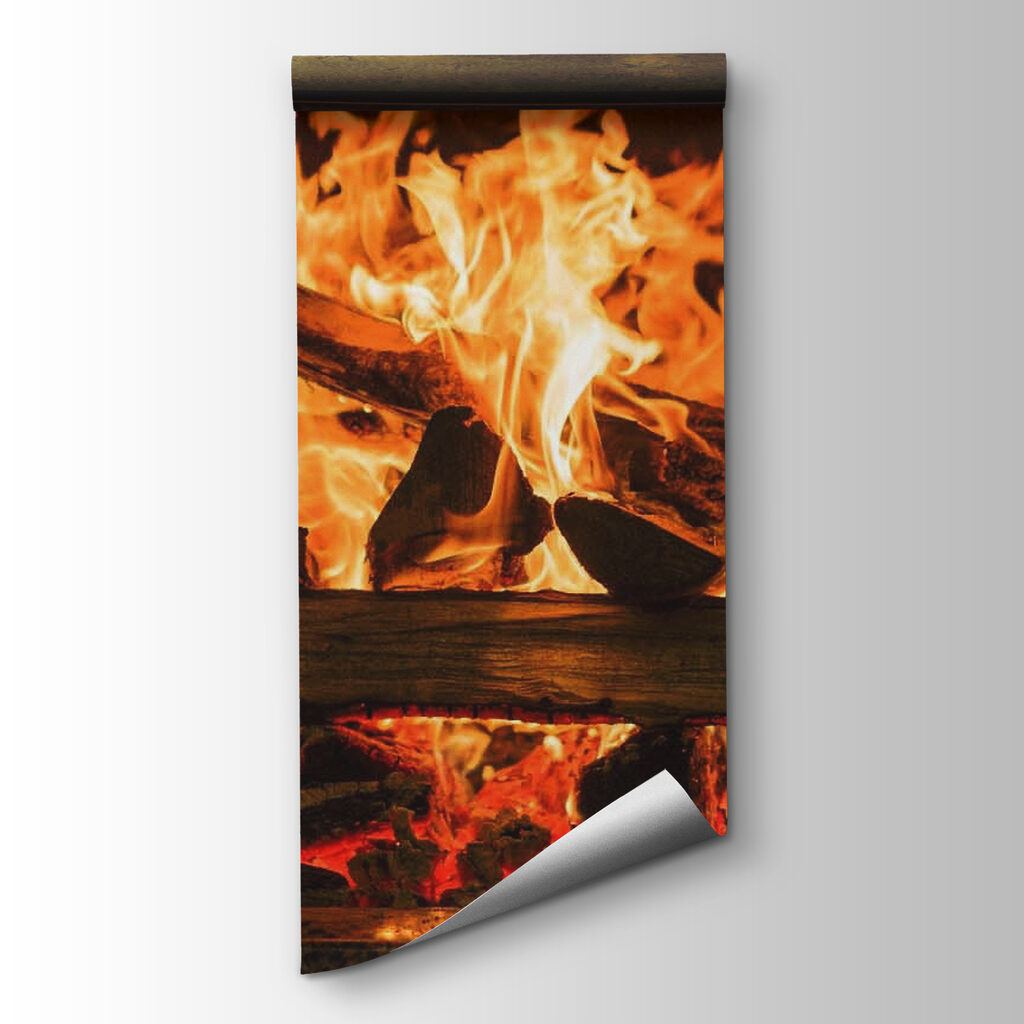 Fire in dark hearth — product view