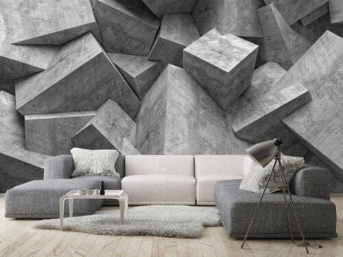 Angular grey stone blocks — interior 1