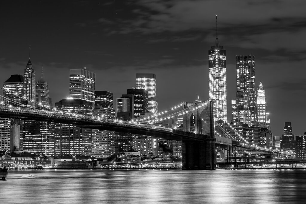 Night bridge in greys — full design