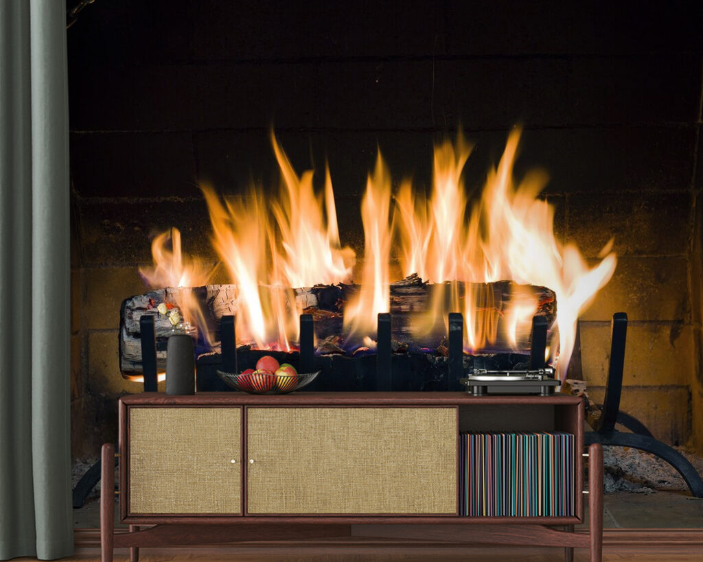 Flames above logs — interior 2