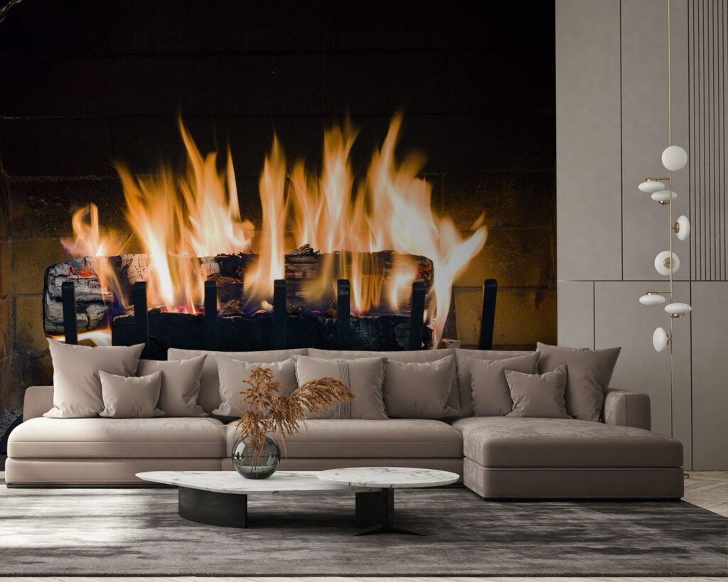 Flames above logs — interior 3