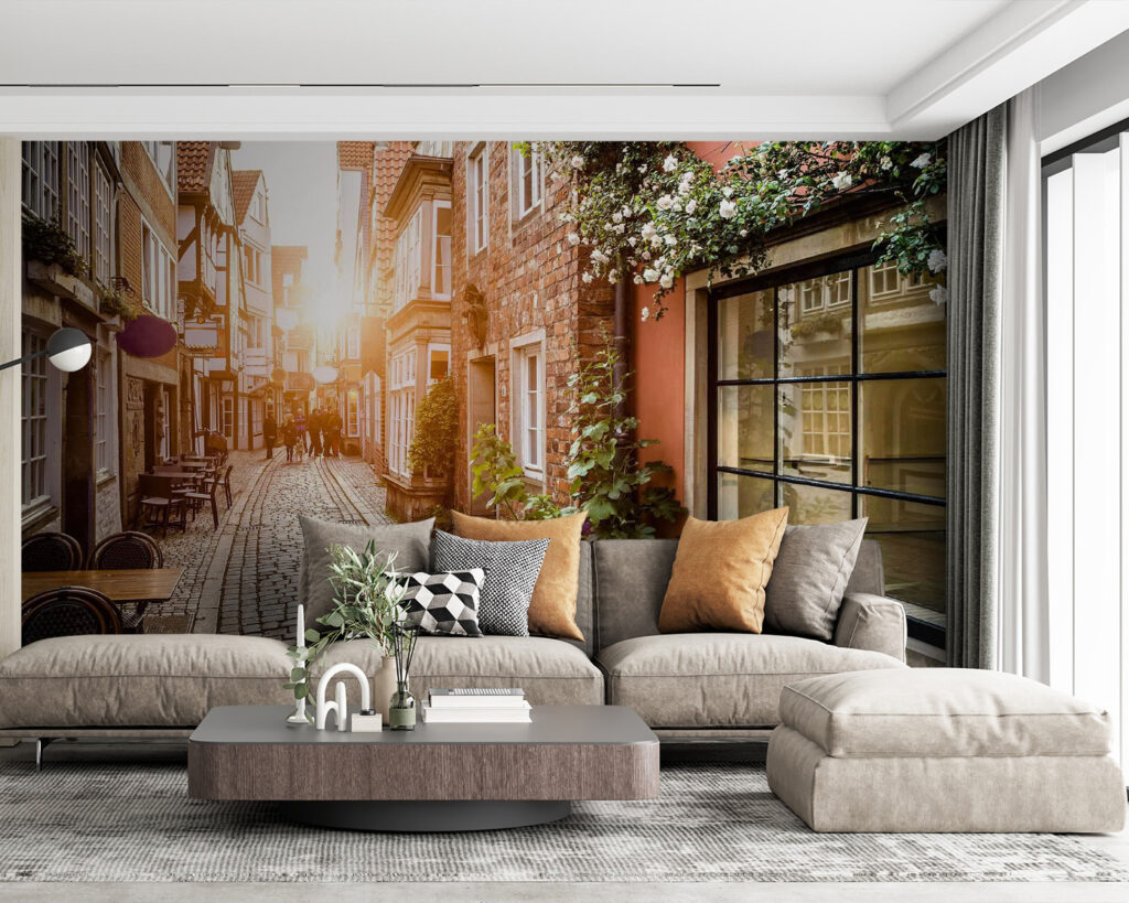 Sunlit flower alley — interior 4
