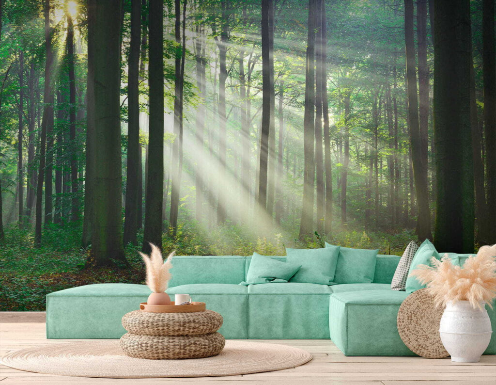 Light through straight trunks — interior 6