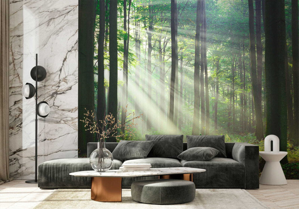 Light through straight trunks — interior 7