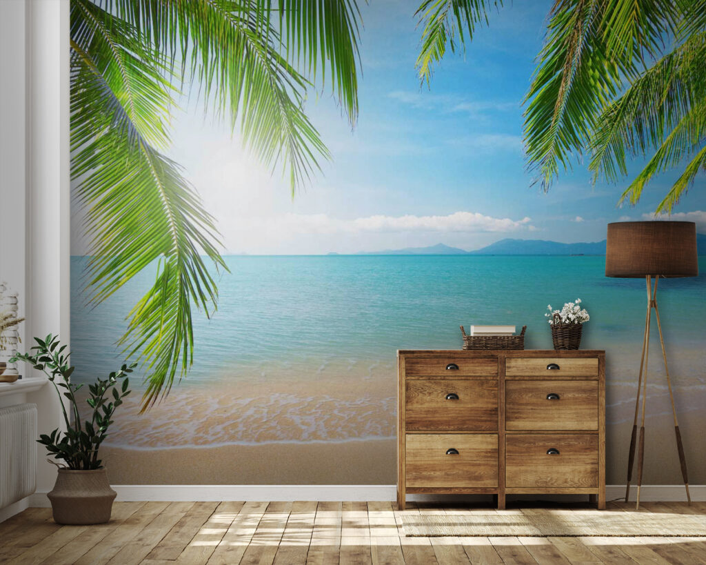 Palms over calm sea — interior 4
