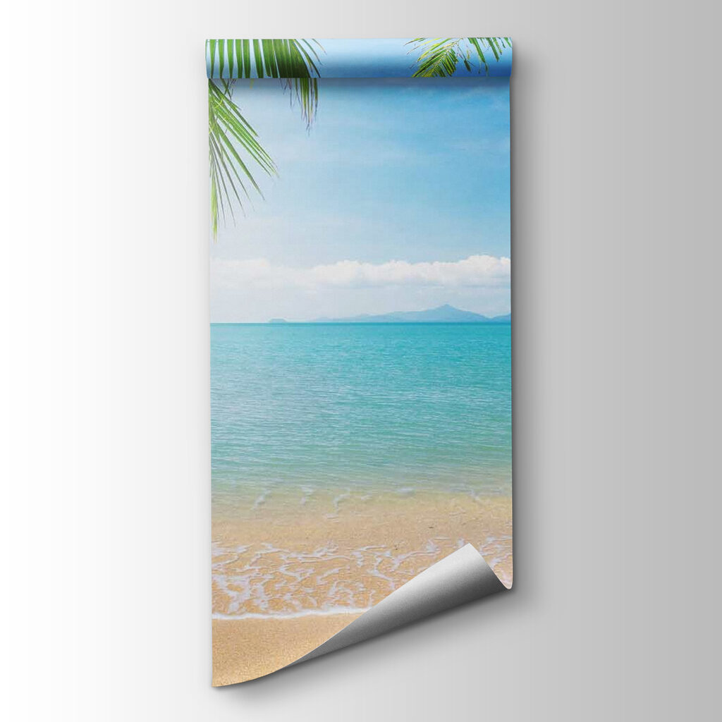 Palms over calm sea — product view