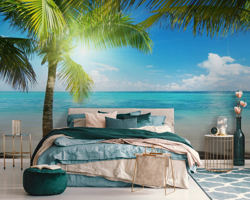 Palm shadow on beach — interior 2