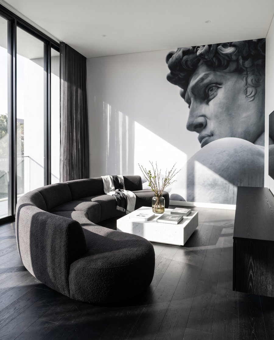 David in Profile in an interior