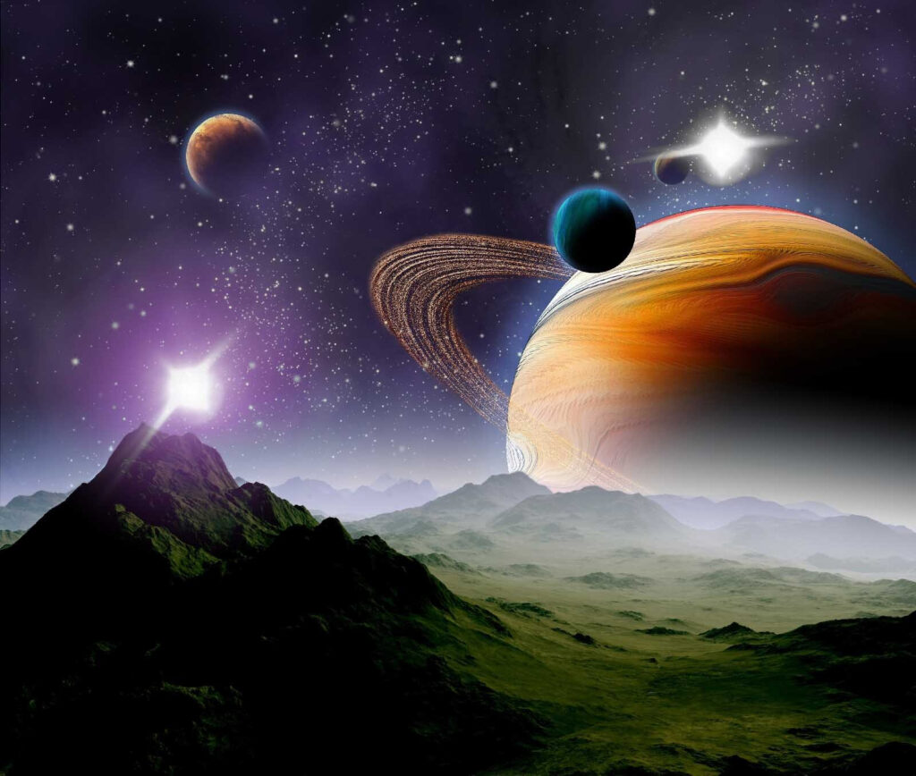 Planets above a valley — full design