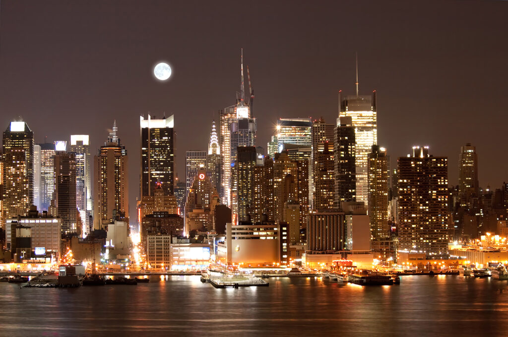Moon over the city — full design