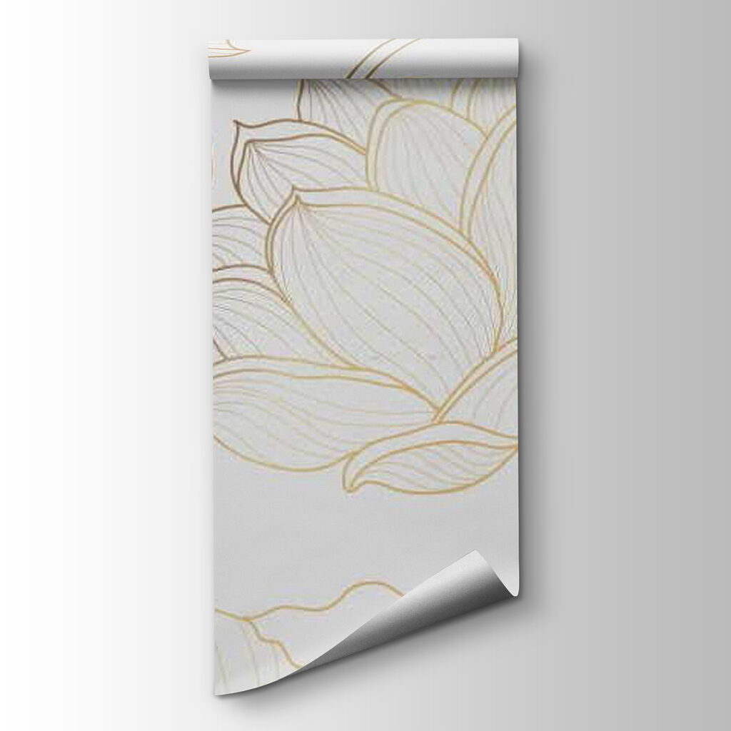 Lotus in gold outline — product view