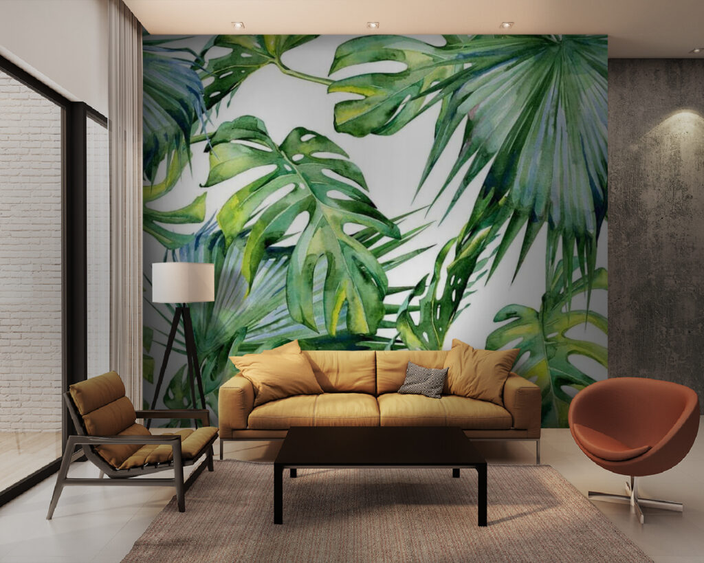 Dense palm leaf pattern — interior 2
