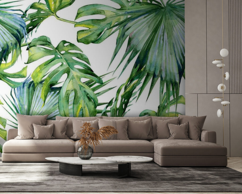 Dense palm leaf pattern — interior 1