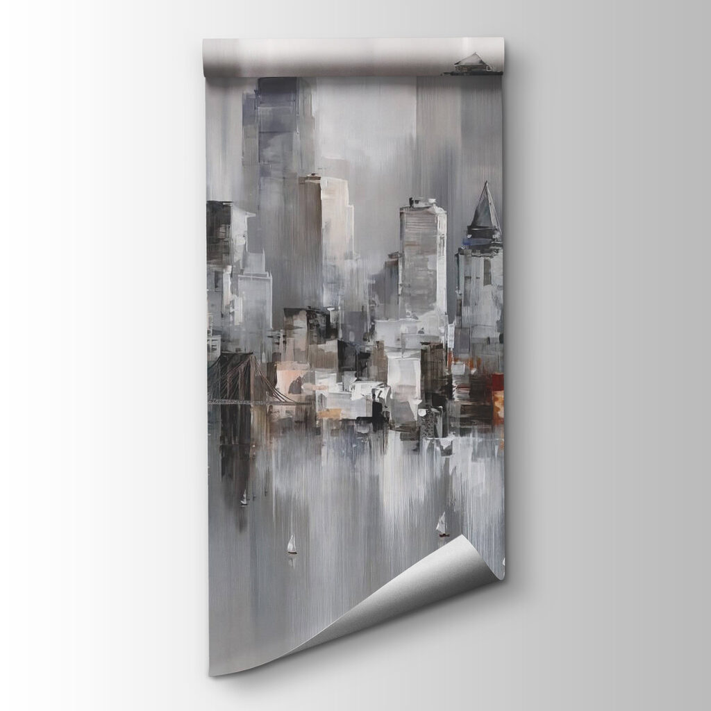City in grey brushstrokes — product view
