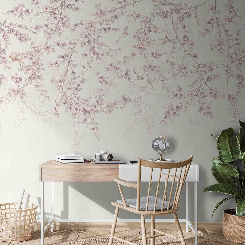 Birds under hanging blossom — interior 3