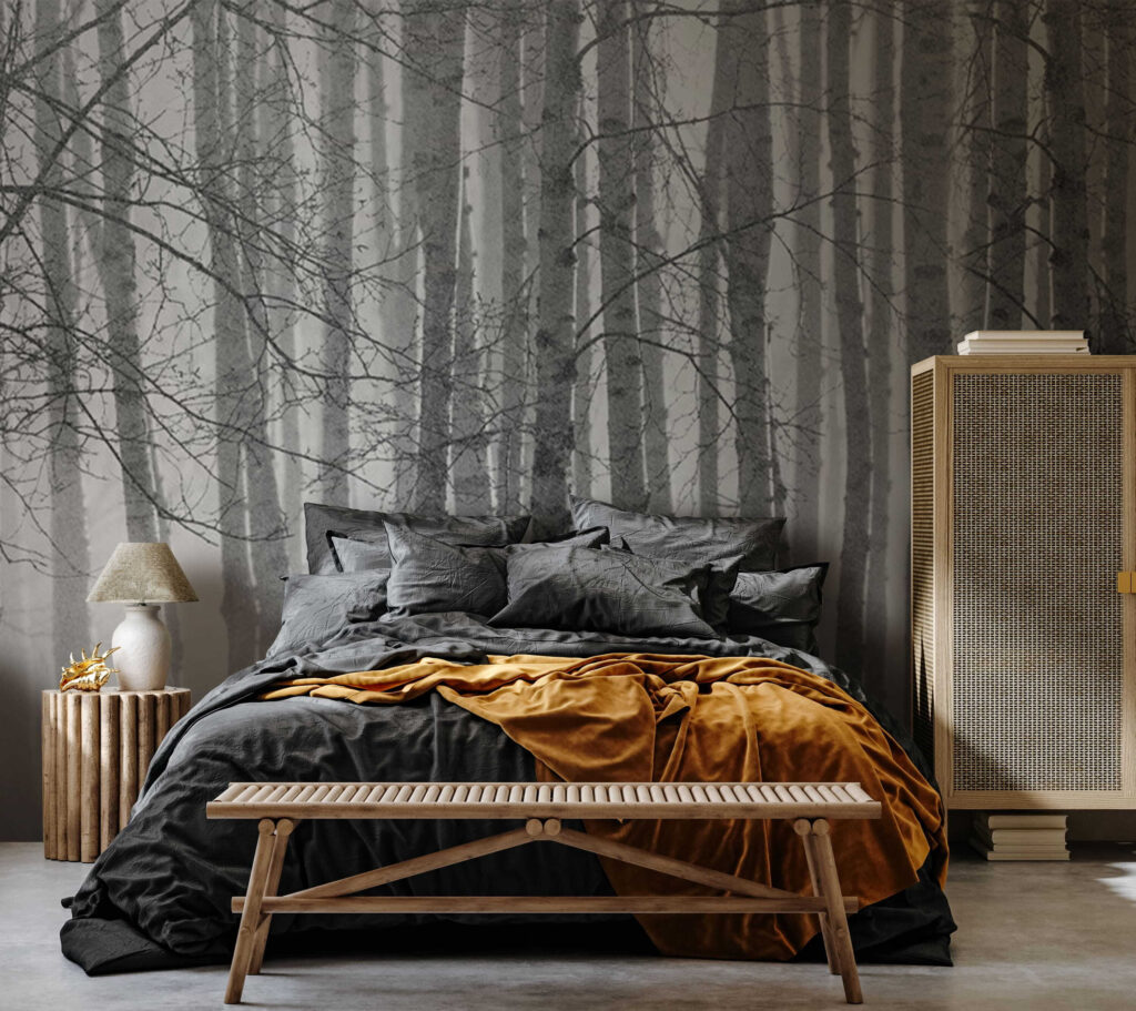 Birch forest in mist — interior 2