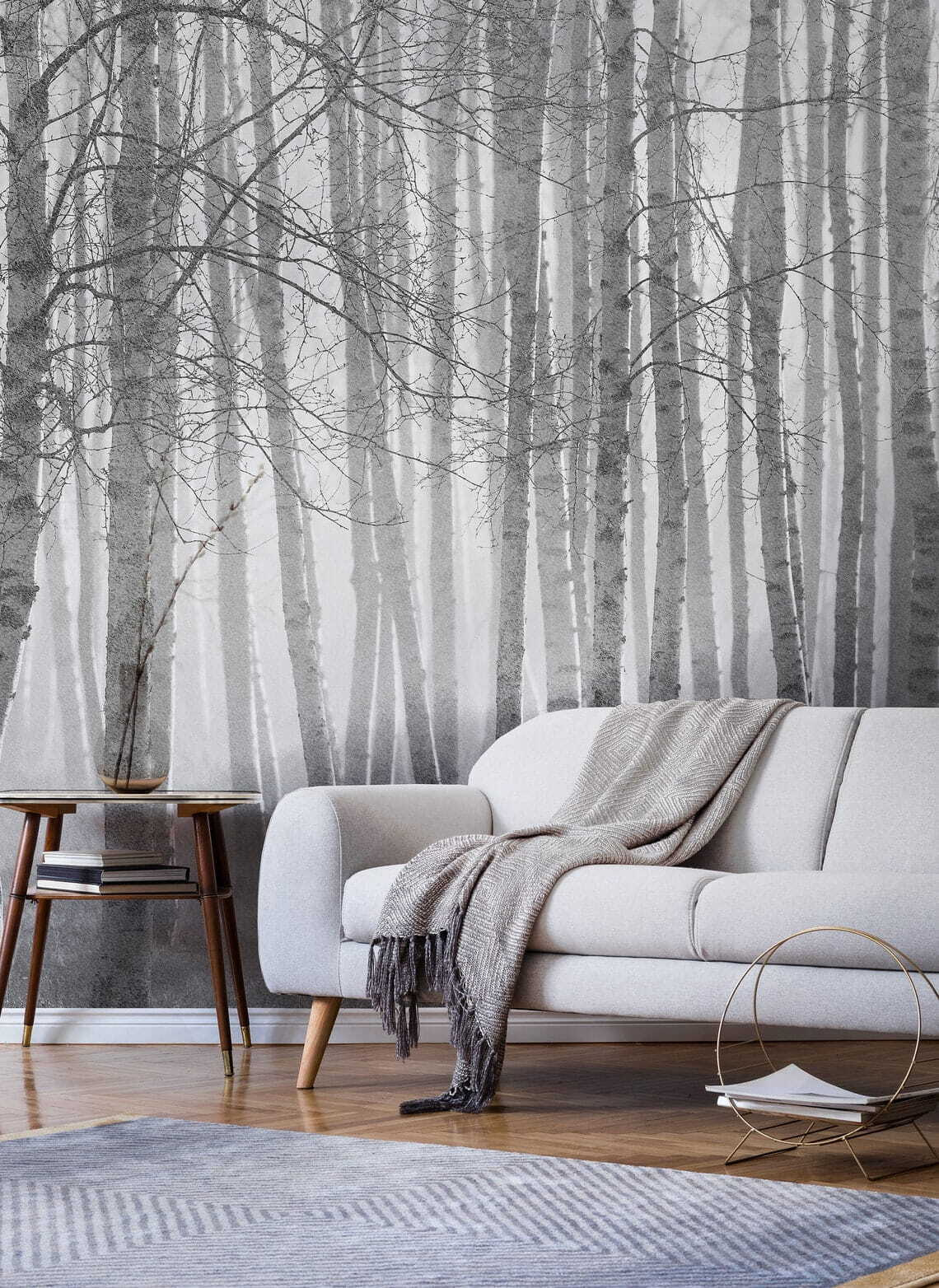 Birch forest in mist — interior 1