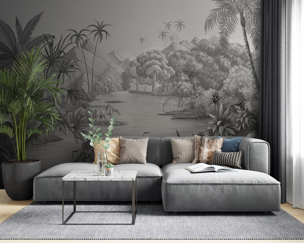 Palms framing small boats — interior 8