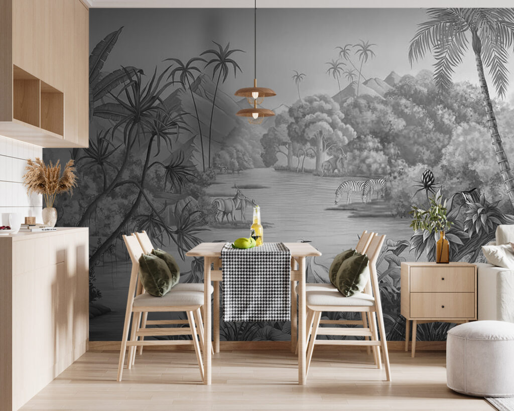 Palms framing small boats — interior 11