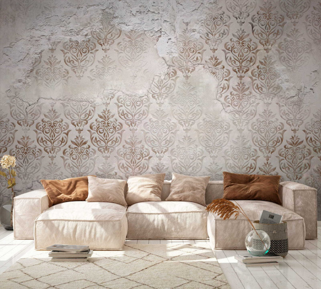 Ornaments on weathered paint — interior 1