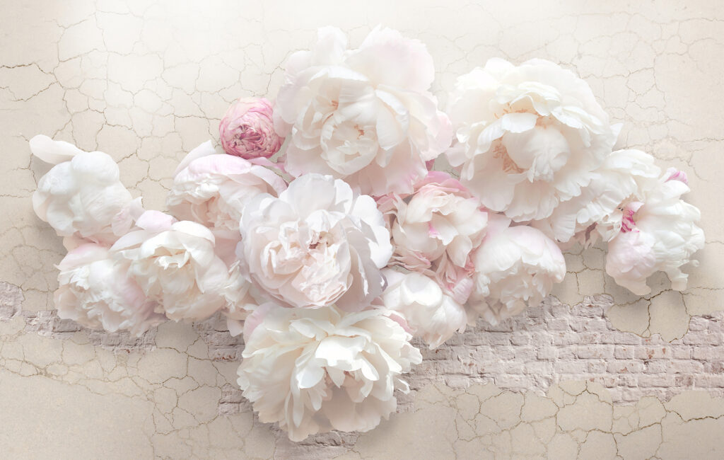 Peony Wall Bouquet — full design