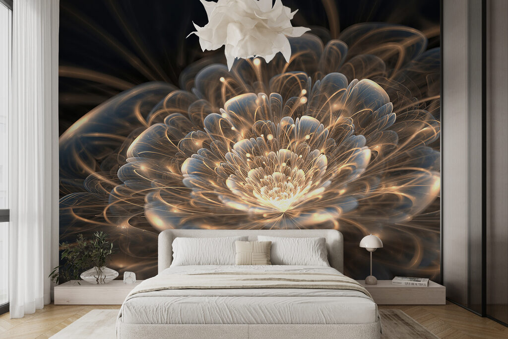 Glowing flower in gold — interior 2