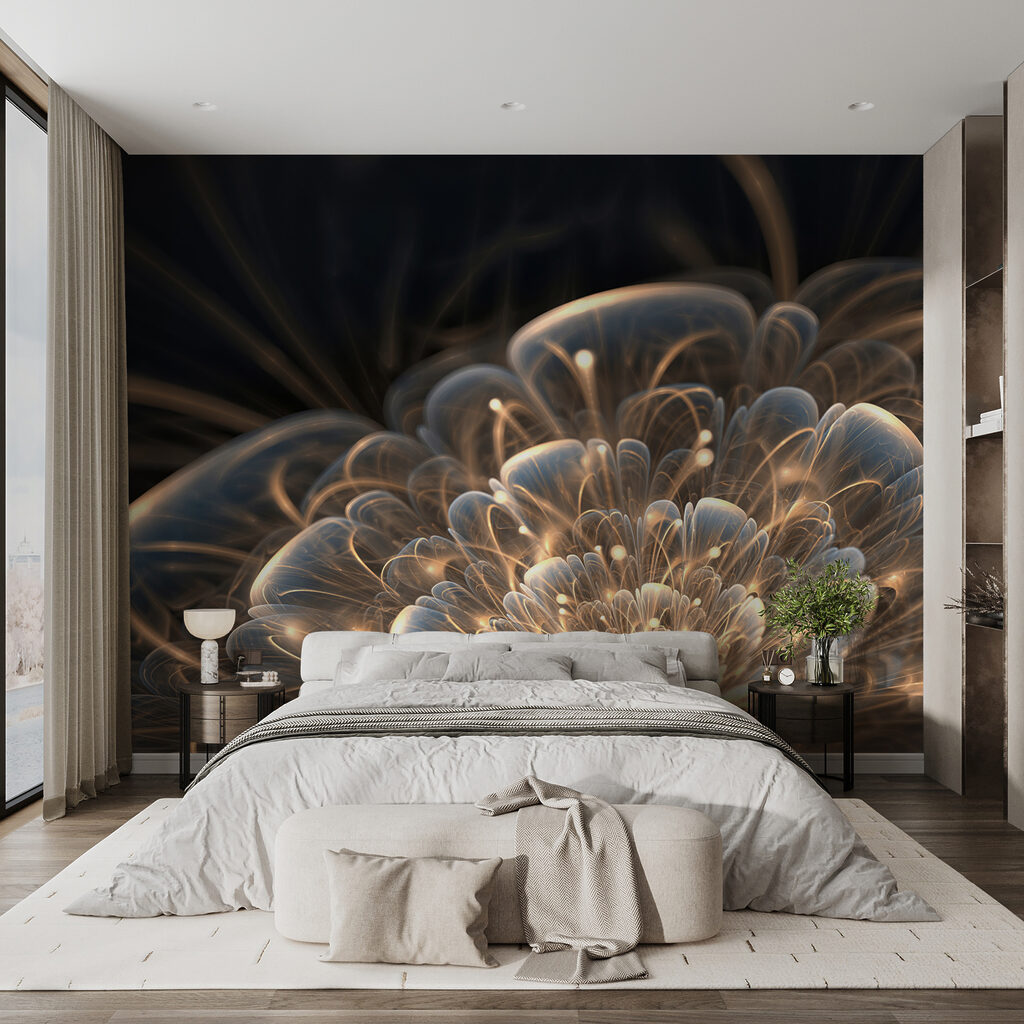 Glowing flower in gold — interior 3