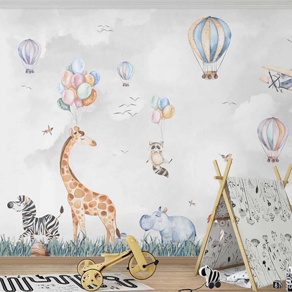 Animals under balloons — interior 3