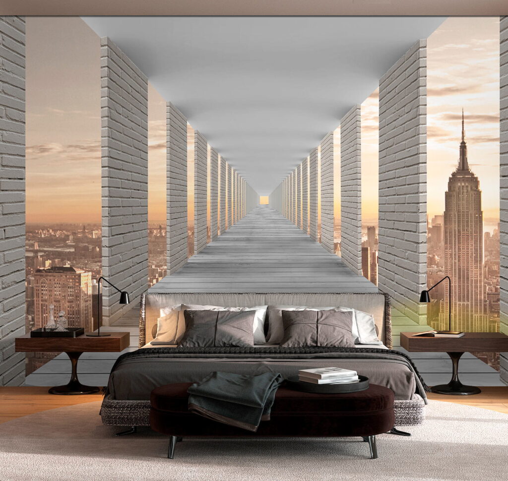 Colonnade at dusk — interior 4