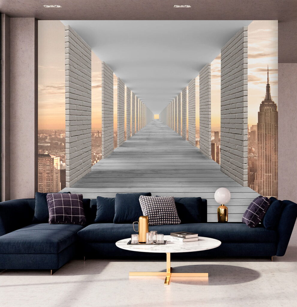 Colonnade at dusk — interior 1