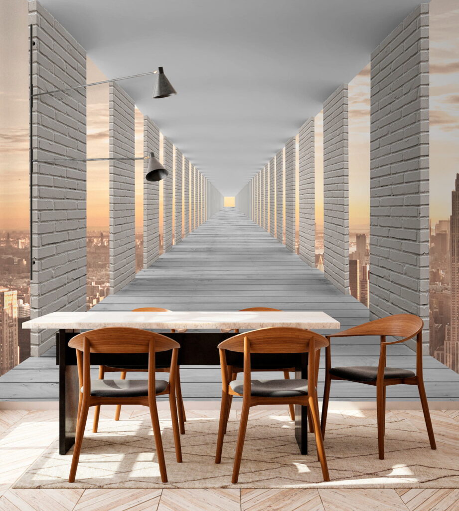 Colonnade at dusk — interior 9