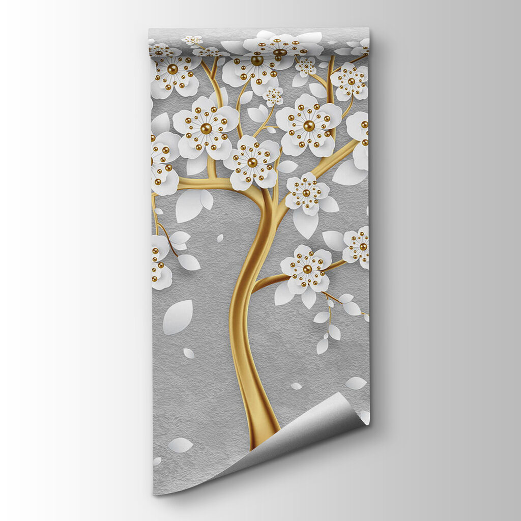 White blossom, gold stem — product view