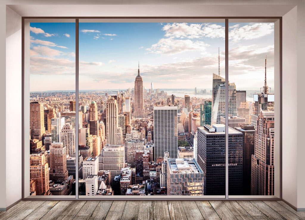 Skyline through a window — full design
