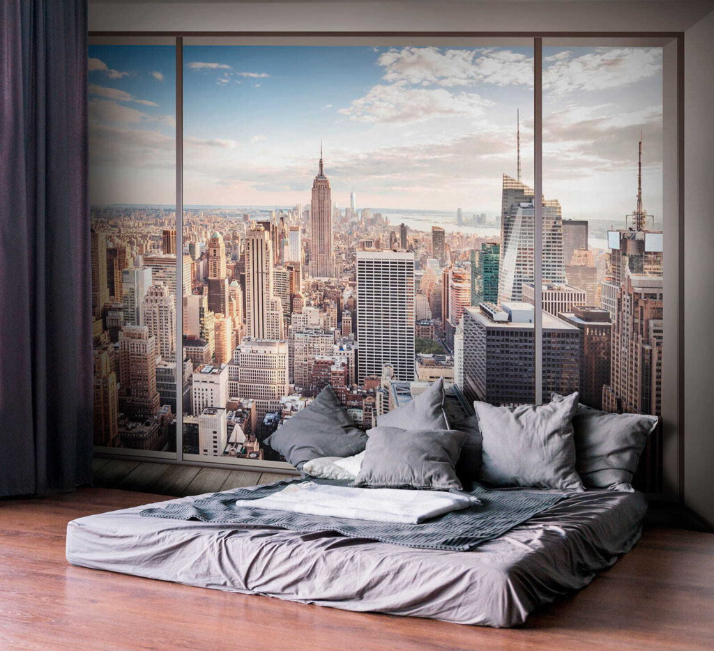 Skyline through a window — interior 1
