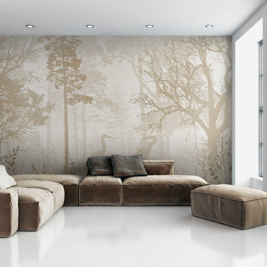 Heron in misty forest — interior 3