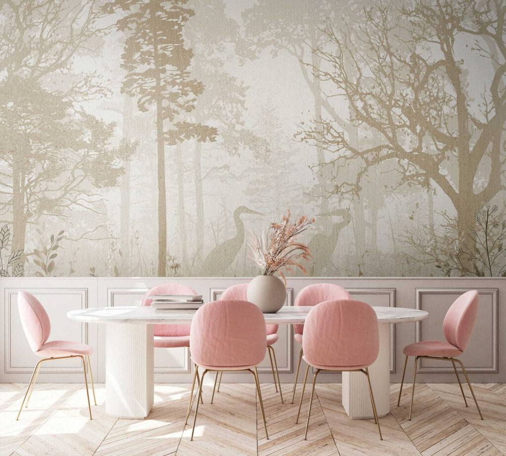 Heron in misty forest — interior 4