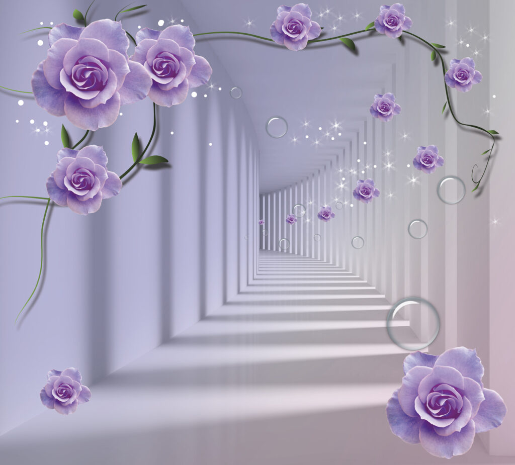 Roses along recessed niches — full design